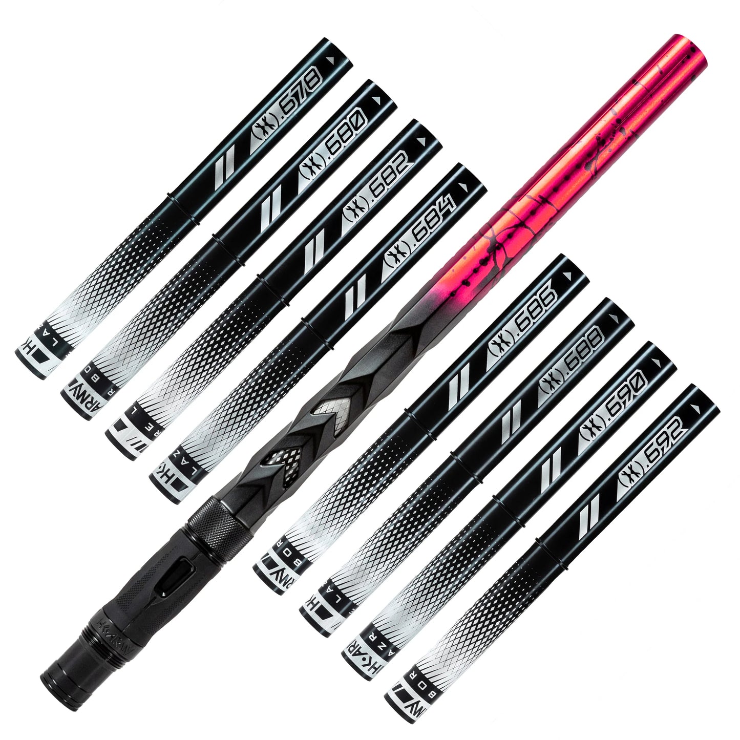 LAZR ELITE FOSSIL BARREL KIT - 15" RED/BLACK SPLASH - BLACK INSERTS- COCKER THREADS